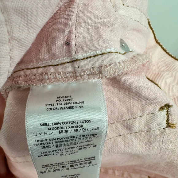 Re/Done Loose Washed Pink Denim Wide Leg Jeans NWT - Picture 6 of 9